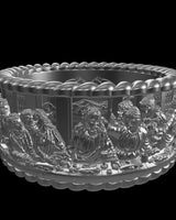 Last Supper silver ring shown with size reference demonstrating actual dimensions