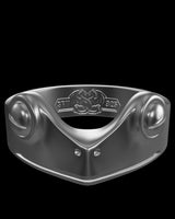 Lucky Frog Ring silver ring shown with size reference demonstrating actual dimensions