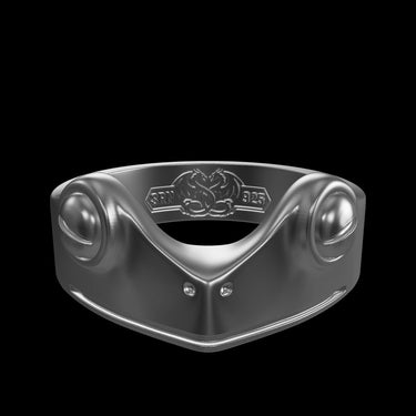Lucky Frog Ring silver ring shown with size reference demonstrating actual dimensions