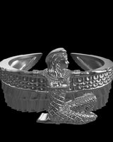 Isis Goddess Ring silver ring shown with size reference demonstrating actual dimensions