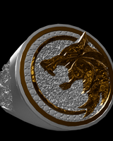 Witcher Wolf Ring silver ring shown with size reference demonstrating substantial dimensions and weight
