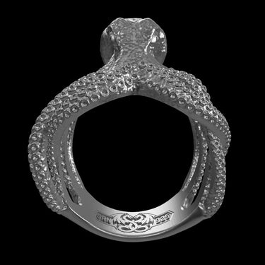 Ocean Octopus Ring silver ring shown with size reference demonstrating actual dimensions