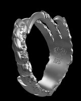 Dragon Claw Ring silver ring shown with size reference demonstrating actual dimensions