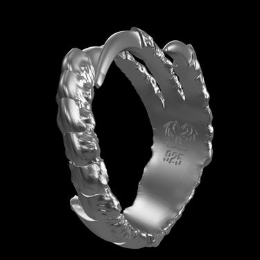 Dragon Claw Ring silver ring shown with size reference demonstrating actual dimensions