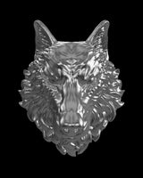 Alpha Wolf Ring silver ring shown with size reference demonstrating actual dimensions