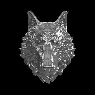 Alpha Wolf Ring silver ring shown with size reference demonstrating actual dimensions
