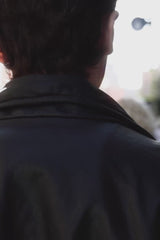 Side angle view of the Sterling Silver Witcher Wolf Medallion, highlighting the sharp, geometric design.