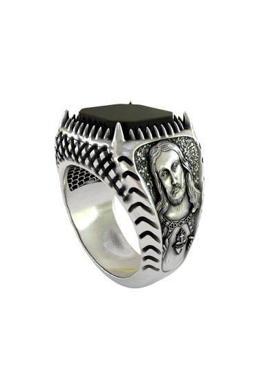Silver Jesus Christ Crown Ring