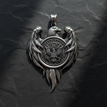 Silver US Army Eagle Pendant