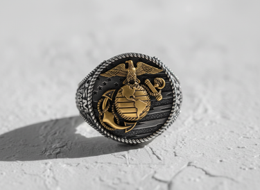 Silver USMC Eagle Honor Ring